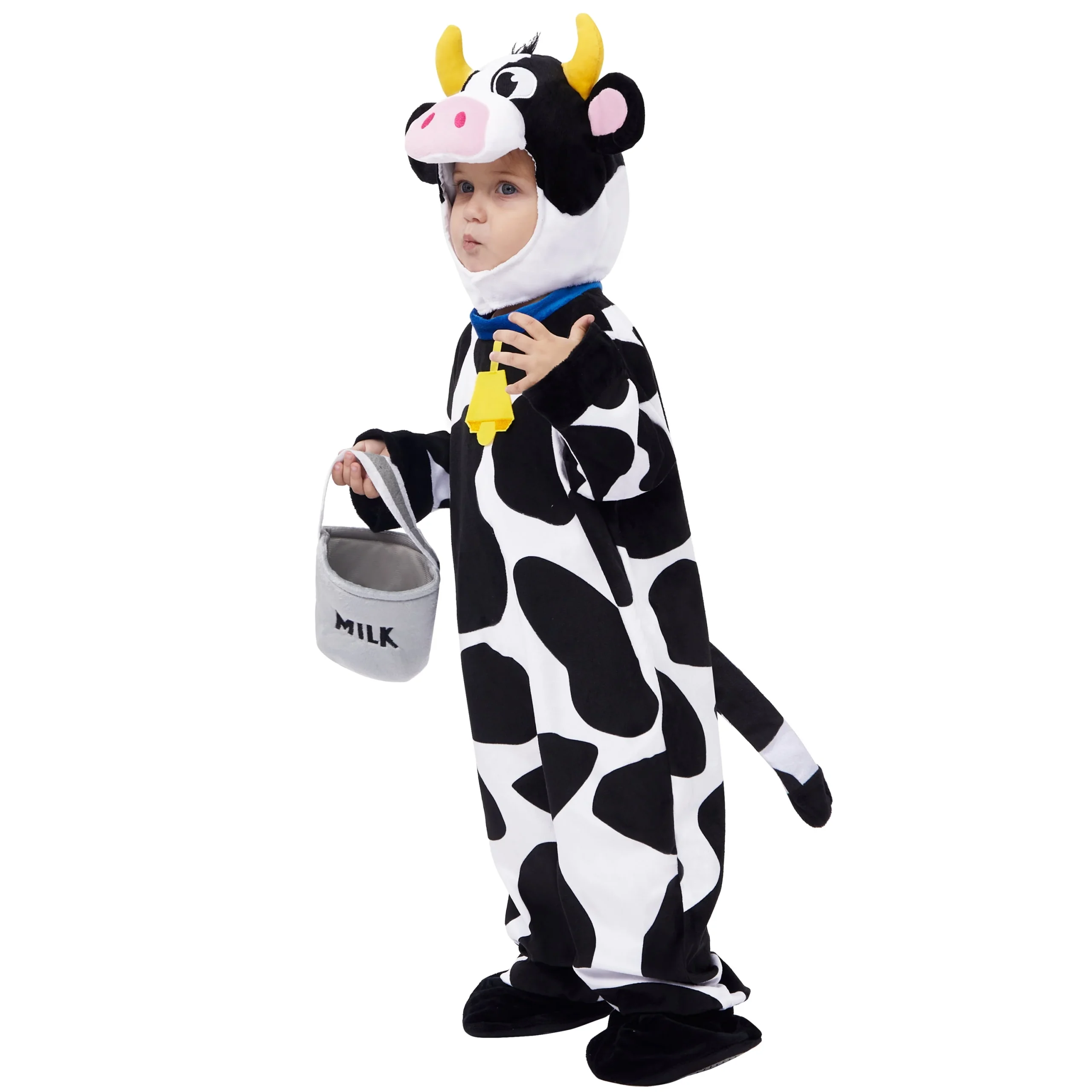 Joyfy Baby Cow Costume with Milking Bucket for Toddler, Kids Halloween Farm Party Dress up Role Playing Cosplay 0-5 Years - Image 3