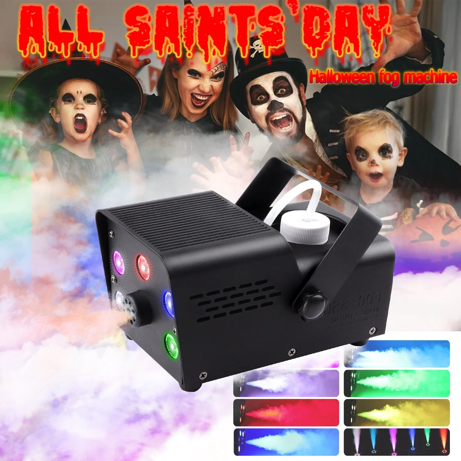 Fog Machine Smoke 550W 5 three-in-one RGB Light Beads Smoke Machine with Remote Control for Party Stage - Image 12